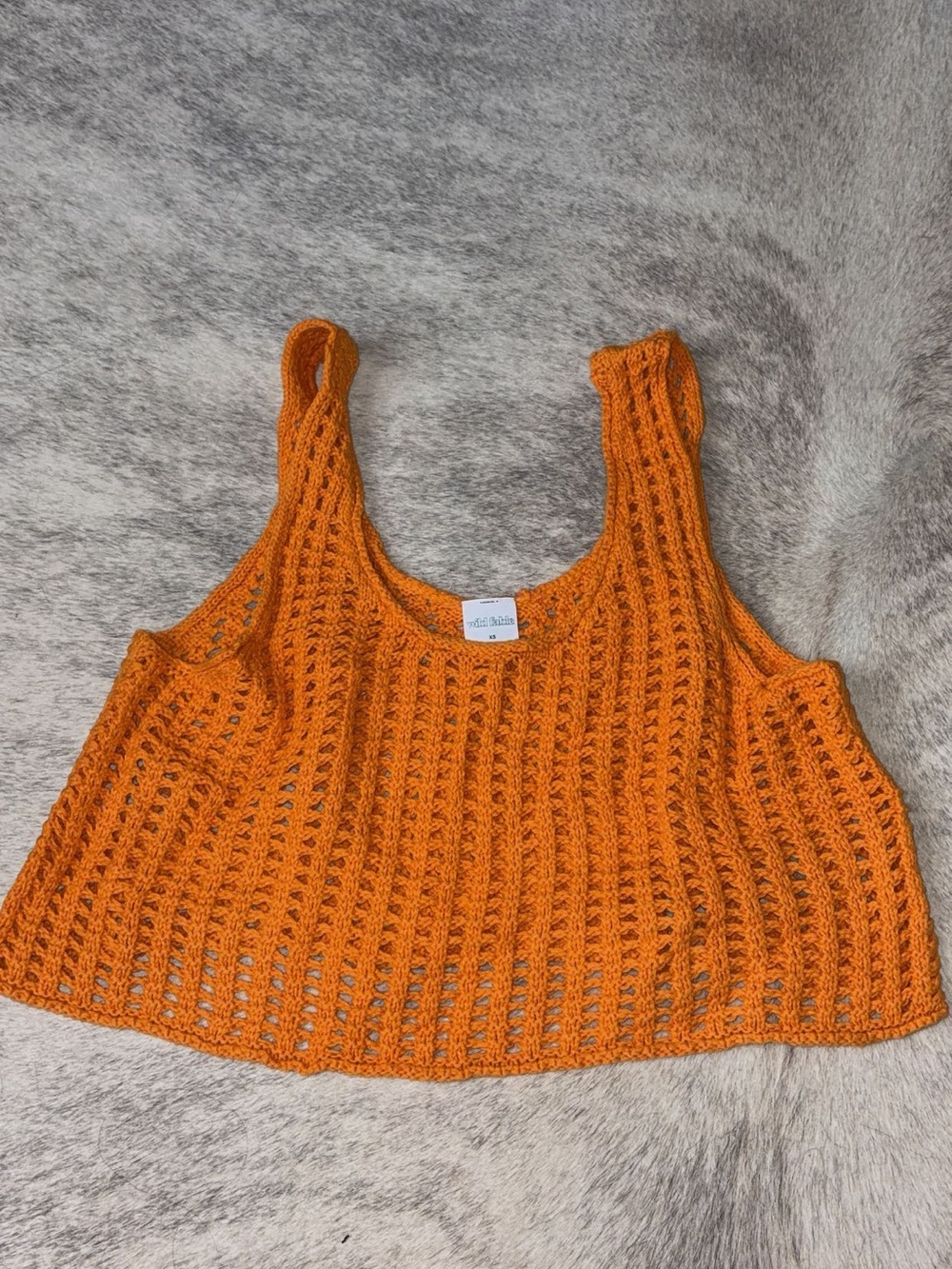 wild fable Orange Crochet Tank Top